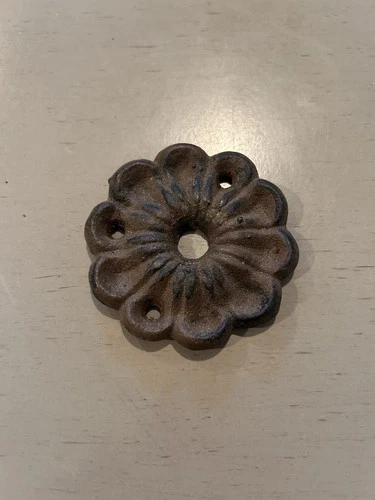 Victorian Floral Antique Cast Iron Door Knob Rosette Escutcheon Style