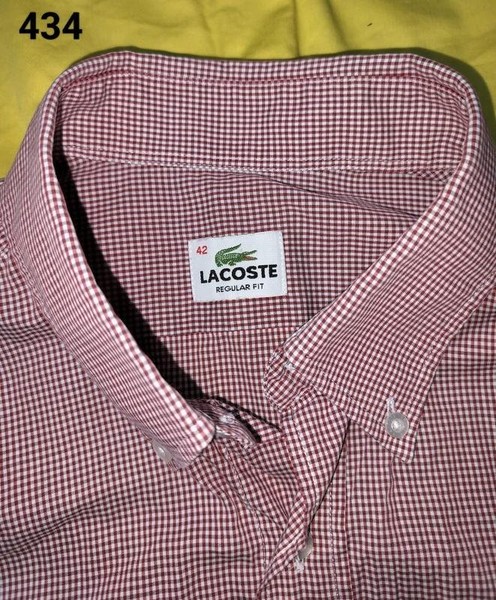 Men Lacoste Shirt White Cotton 34 / XS / 42 #9ZFN