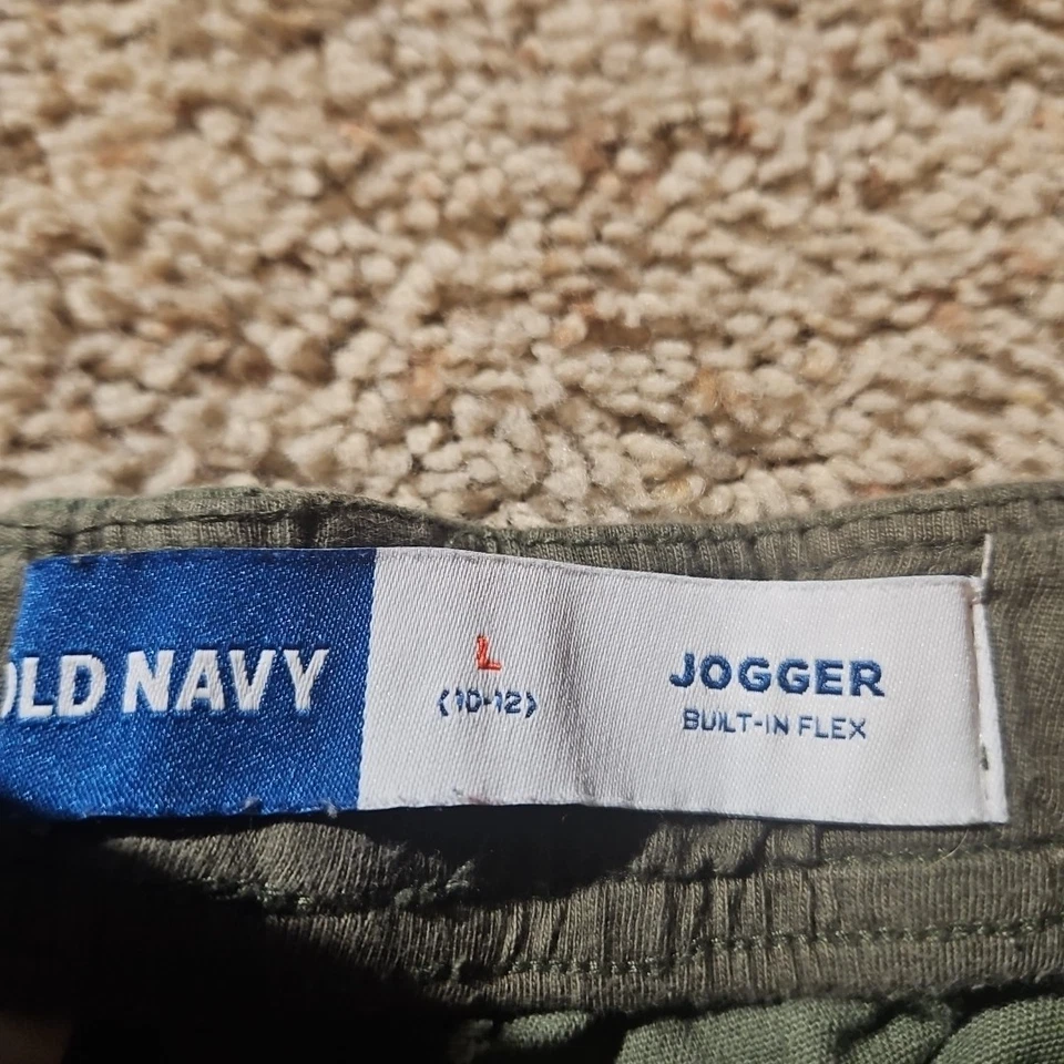 Pantalones Jogger OLD NAVY Niño Talla Grande 10-12 Oliva Cordón Sarga Foto 4 de 4