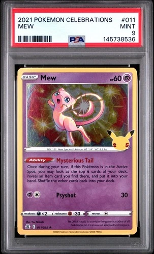 2021 POKEMON CELEBRATIONS #011 MEW PSA 9