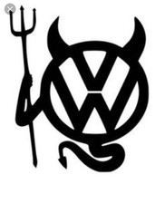 Volkswagen Devil Custom Logo Vinyl Decal Sticker