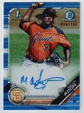 2019 Bowman Chrome Melvin Adon 1st Rookie RC Blue /150 Autograph #CPA-MA