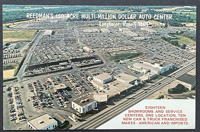 Reedman's Multi-Million Dollar Auto Center Langhorne PA Unposted Postcard