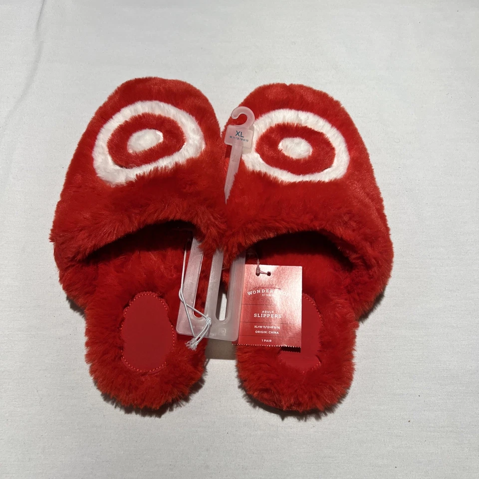 Zapatillas Target Hombres 9 Mujeres 11 Sin Cordones Mules Zueco Pisos Rojo Blanco Logo Vacaciones Foto 3 de 4