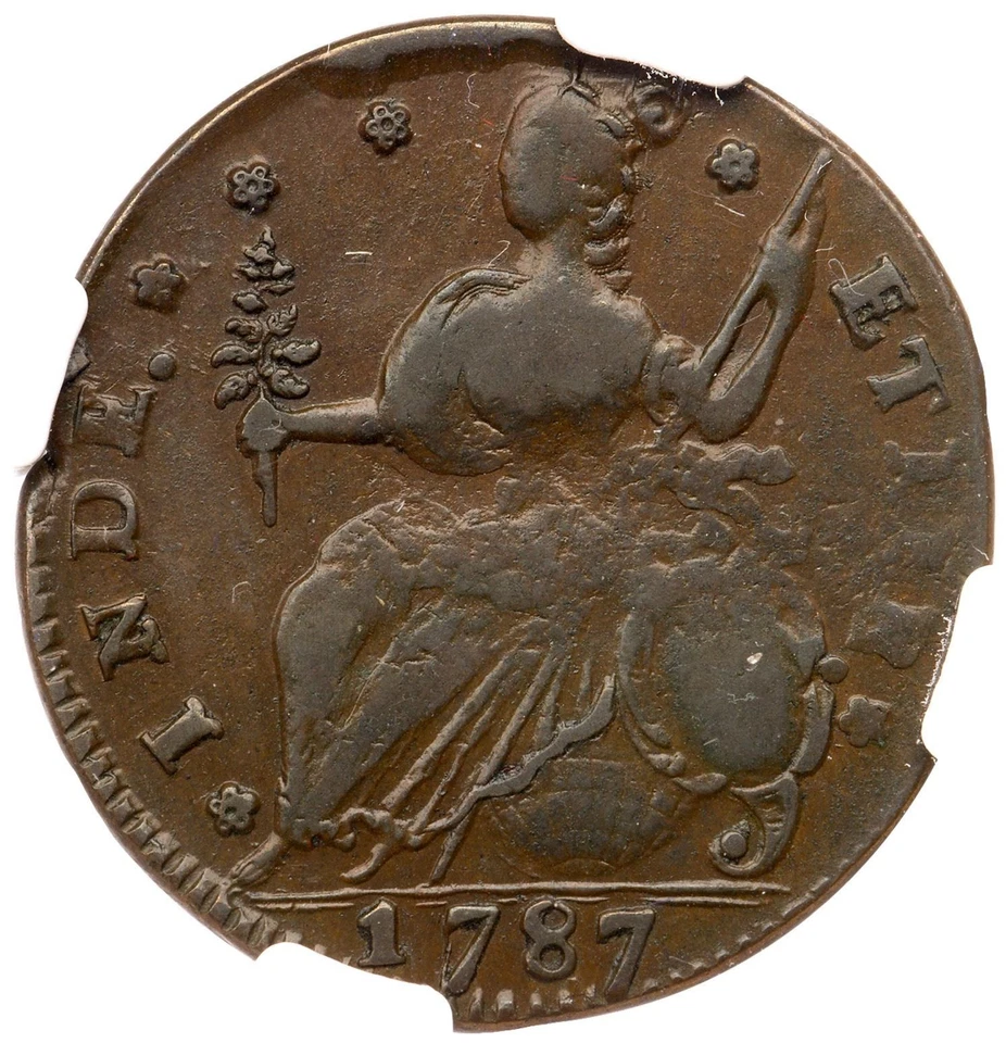 1787 M 32.2-X.2 R-5 NGC XF 45 Connecticut Colonial Copper Coin - Image 2 of 3