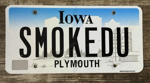 Expired Iowa Vanity License Plate-“Smoked You”- Car-Horse Racing- Barbecue