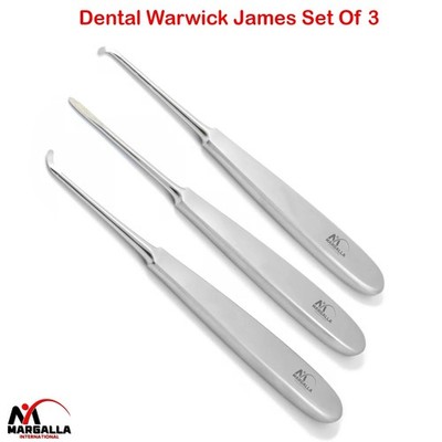 3Pcs Set Dental Warwick James Elevators Tooth Extraction Luxation Oral Surgery 