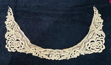 Antique Victorian Edwardian Lace Collar Plastron Crochet 3D SC Estate H