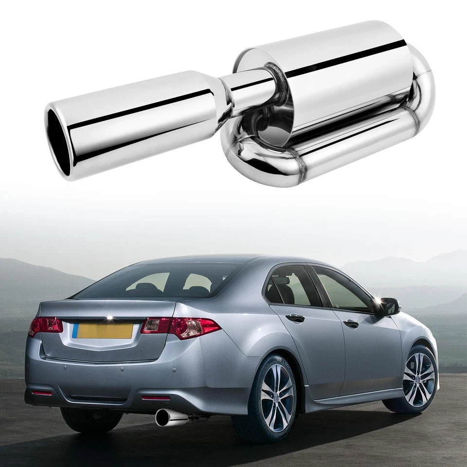 Resonador silenciador punta escape doble bucle entrada 2,5" para Dodge Challenger SRT SXT Foto 2 de 4