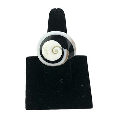 Carved SNAIL CONCH SHELL RING NATURAL OCEAN Unique Jewelry Size 9 Vintage
