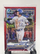 2021 Bowman Chrome Prospects BCP-1 Red Refractor Bobby Witt Jr #d 4/5 Royals WOW