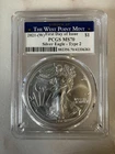 2021 W $1 American Silver Eagle Type 2 First Day Of Issue PCGS MS 70 Perfection