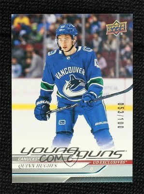 2024 Series 1 2024-25 Young Guns Exclusives Achievement 53/100 Quinn Hughes 0y85
