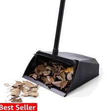 Large Commercial Dustpan with Comb Teeth, Upright Heavy Duty Dust Pan for Res...