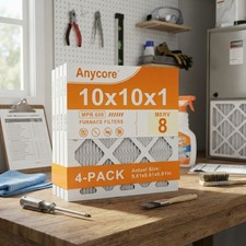 10x10x1 Pleated Air Filters 4-Pack MERV 8 for Enhanced Home Air Quality