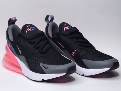 Nike Air Max 270 GS Black/Metallic Silver/Pink Sneaker Youth 4Y 