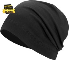 Lightweight Cotton Beanie, Summer Skull Caps, Breathable Thin Sleep Hats for Run