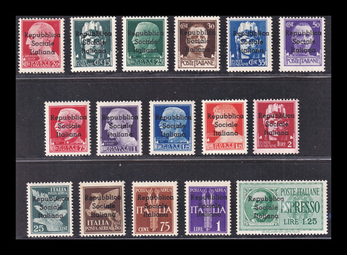 ITALY RSI 1944 - LOCAL ISSUE OF TERAMO SERIES MNH - CERTIFICATE € 1,750