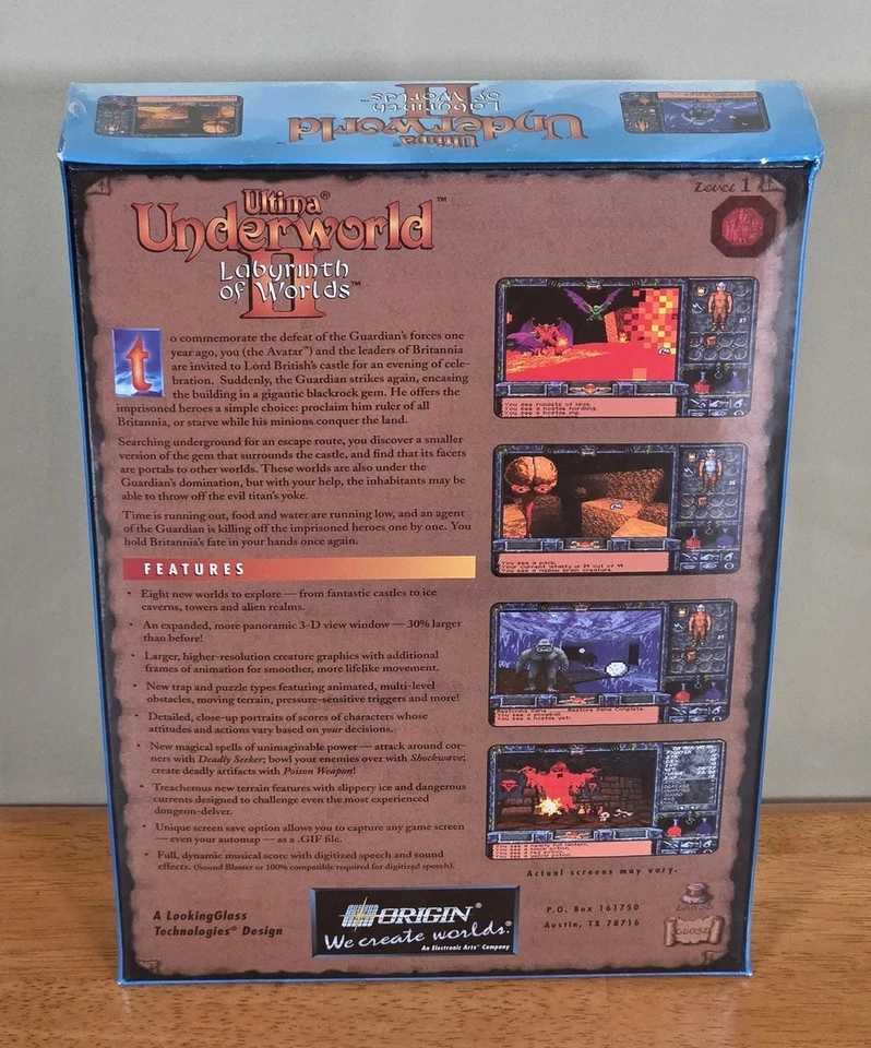 New Sealed Ultima Underworld II Labyrinth Worlds IBM PC Big Box Game 3.5" CIB - Image 2 of 4