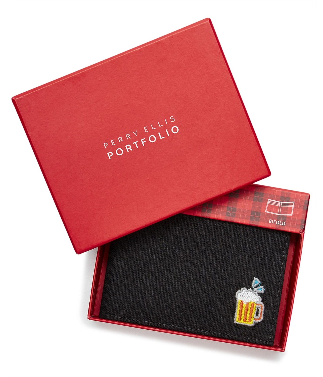 Мужской кошелек Perry Ellis Beer Bifold черный Один размер 4290₽