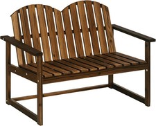 Image of Garden Bench Wooden 2 Seater Loveseat Outdoor Patio Furniture