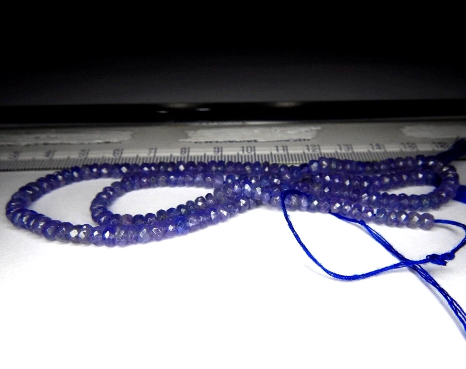 67ct BEST 16" Strand Purple Blue Natural Mined Tanzanite Faceted Beads - Image 4 of 4