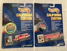 Hot Wheels California Custom ?59 CADDY & STUTZ BLACKHAWK with Real Riders, 1990.