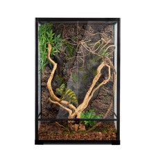 67 Gallon Reptile Tank Tall Glass Terrarium Double Hinge Door Screen Ventilation