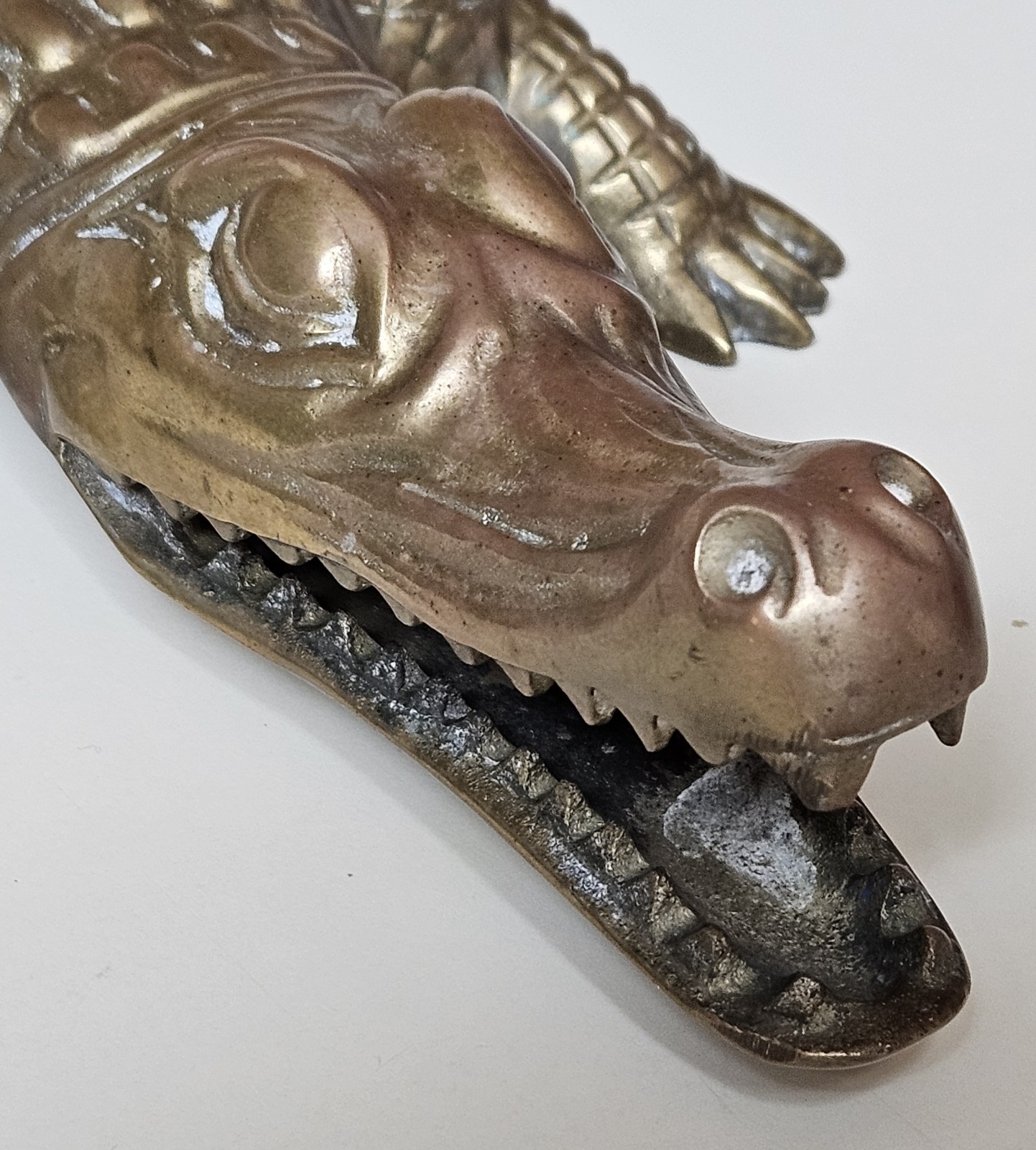 Vtg Solid Brass Alligator Crocodile Sculpture Figurine Mid Century Modern RARE
