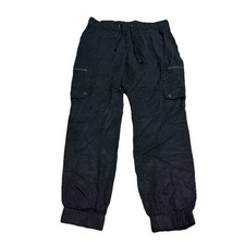 Banana Republic Tencel Cargo Jogger Women S Black Tapered Ankle Germant Dyed