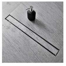 24-Inch Brushed 304 Stainless Steel Linear Shower Drain with Tile Insert Grate