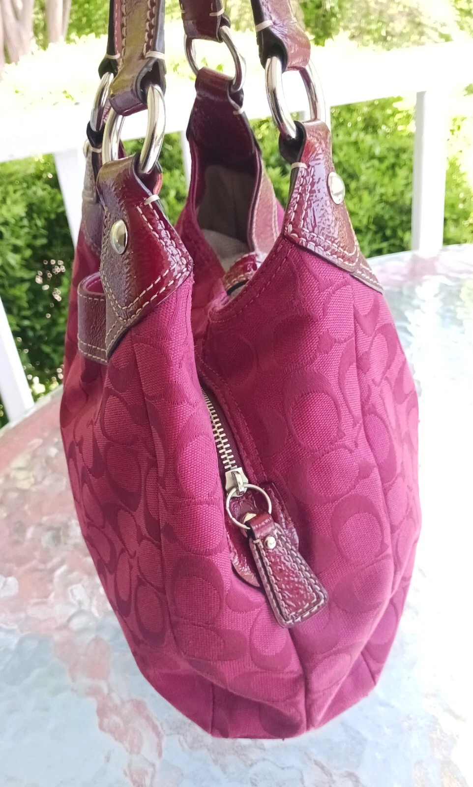 COACH F17094 MEDIO VINTAGE LYNN SOHO ROSSO CILIEGIA FIRMA C TELA HOBO