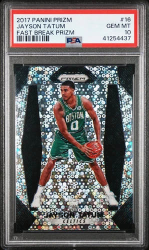 2017 Panini Prizm Jayson Tatum Fast Break Silver Disco PSA 10 🕺🏼