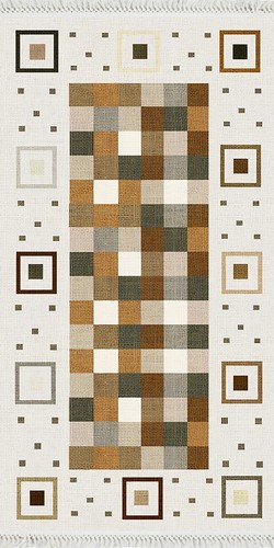 Geometric assorted plaid rug -living room kitchen, bedroom area non-slip carpet - Picture 5 of 6