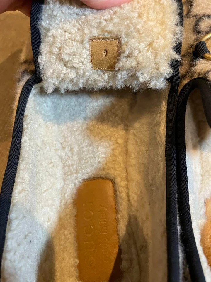 GUCCI Slip-on Lana GG Patrón Piel de Oveja Hombre Talla 9 28cm Foto 2 de 4