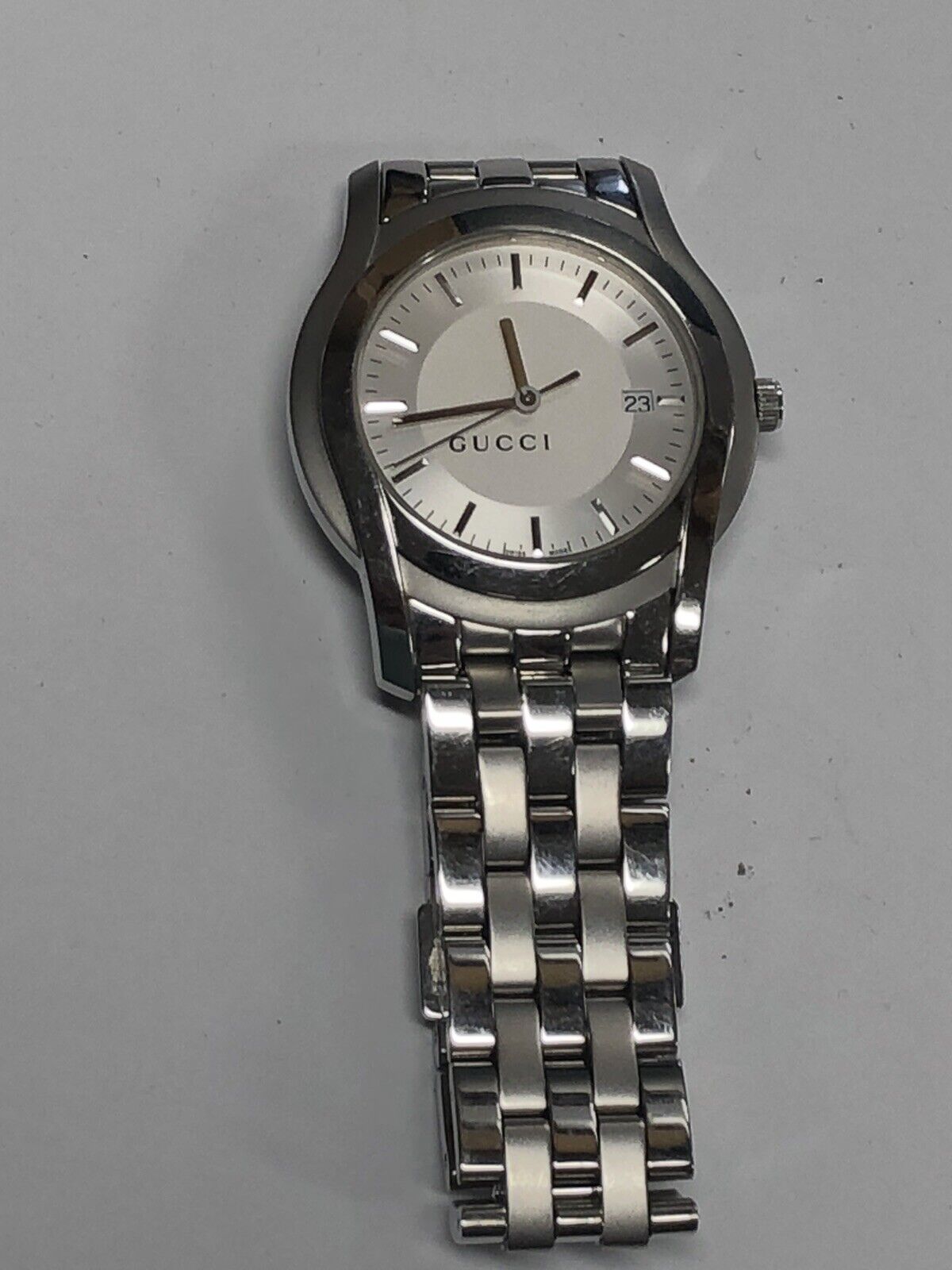 Gucci 5500XL Stainless Steel Date Bracelet Watch (GS)