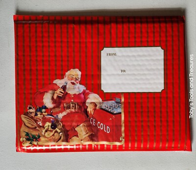 2018 Coca-Cola Santa Ready Post Bubble Mailer 10¾''x14¼ Coca-Cola Coke Christmas 
