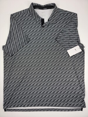 NEW Nike Golf Performance Polo Shirt Vented Neck Black White Mens XL NWT Stretch
