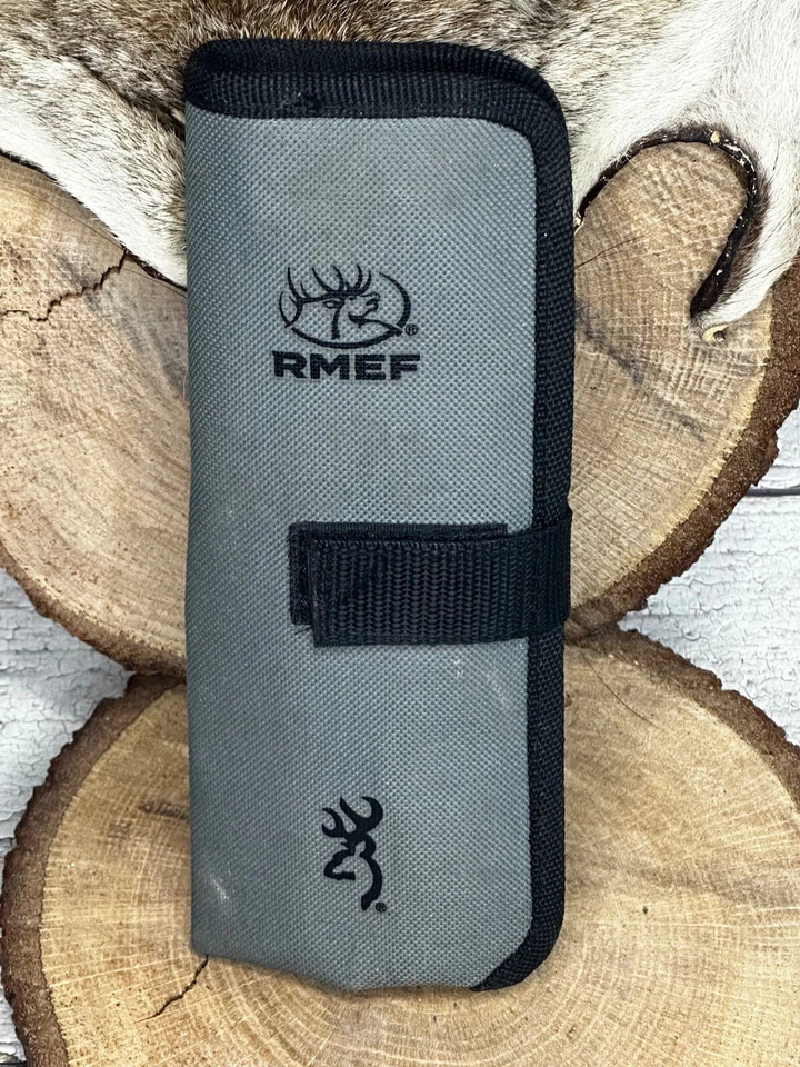 RARO Juego de cuchillos de hoja fija de caza Browning RMEF de 3 piezas con estuche 0402R Foto 2 de 4