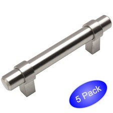 *5 Pack* Satin Nickel Euro Style Cabinet Bar ...