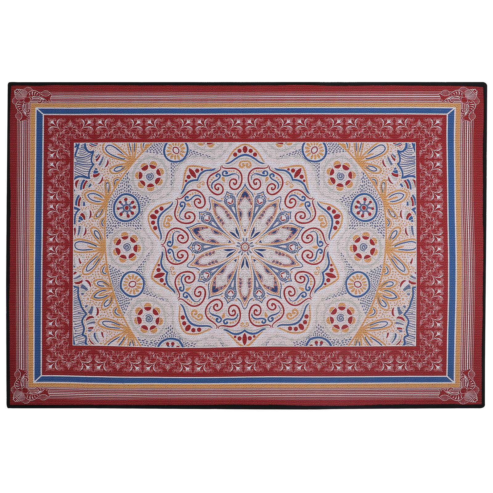 Oriental Traditional Washable Area Rug Jute Cotton Braided Floor Mat