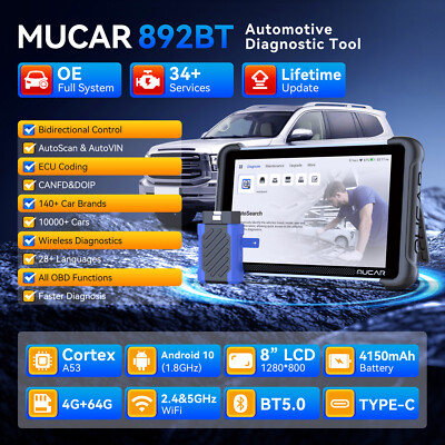 2025 MUCAR 892BT OBD2 KFZ Diagnosegerät Scanner 34 Reset Kostenlose Updates MUAI