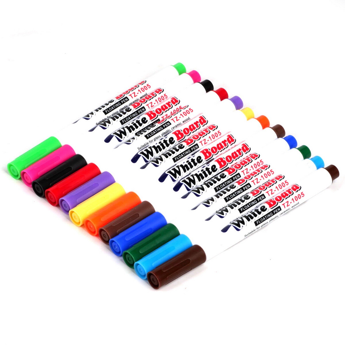 Set of 12 Colors Dry Erase Markers Pen Whiteboard Fine Tip for Fridge Boards