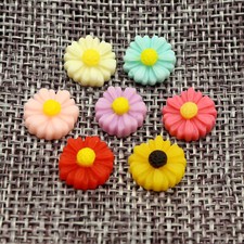 50 Mixed Color Cabochon Daisy Flower Flatback Resin 11mm DIY Embellishments