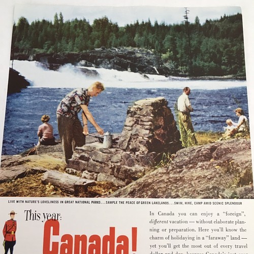 Canada Vacations Unlimited Vtg 1954 Print Ad Art Travel - Picture 2 of 3