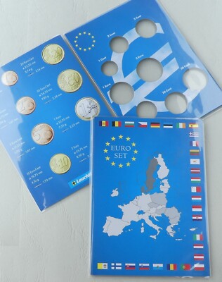 Leuchtturm Münzkarte für einen Euro-Kursmünzensatz 1 ct bis 2 EUR