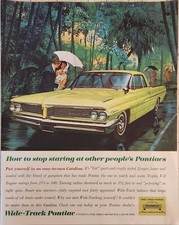 1961 Pontiac wide track green car Vintage Ad 14 x 10 easy to own a Catalina