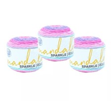  3 Pack Lion Brand Yarn 527-313F Mandala Sparkle Yarn, Draco