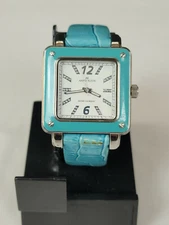 Anne Klein 10/9065 Ladies Quartz Watch Blue Leather Band RUNNING