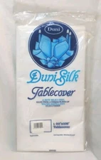 Vintage Duni Silk Tablecover Ivory 50"x108" Water Repellent Rich Silky Feel